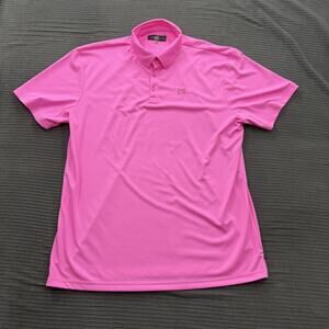 Loudmouth Polo Shirt Mens XL Pink Golf Performance 100% Polyester Lightweight